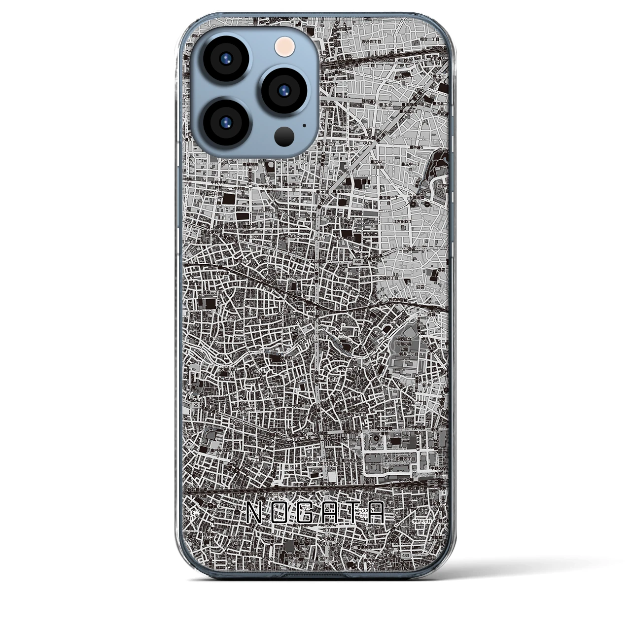 【野方(東京都)】地図柄iPhoneケース(クリアタイプ)