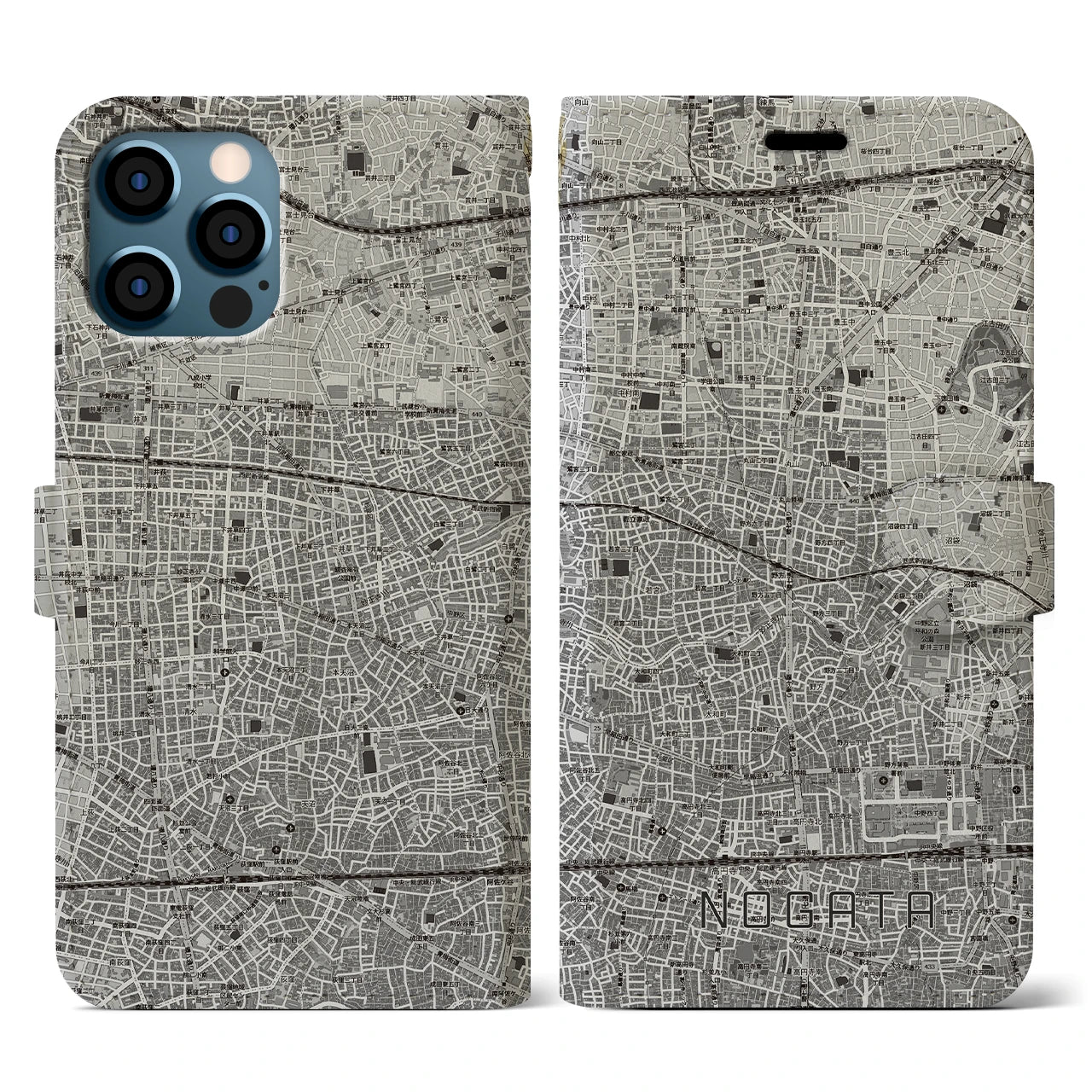 【野方(東京都)】地図柄iPhoneケース(手帳タイプ)