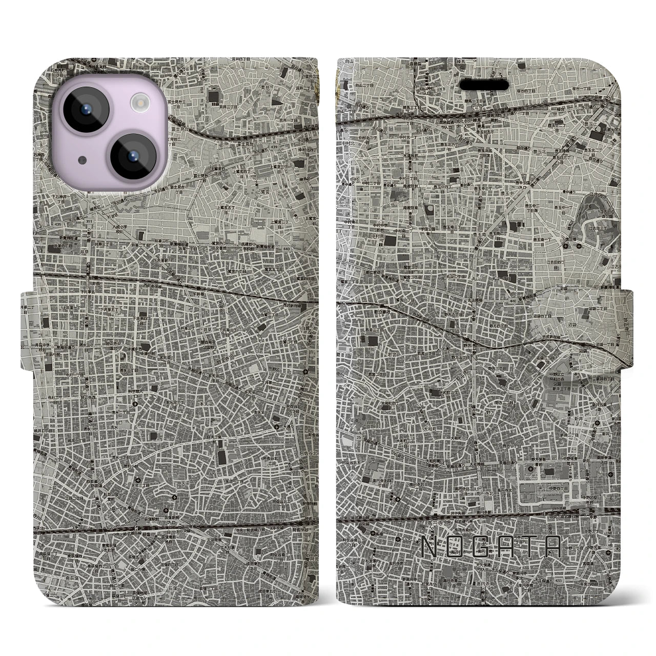 【野方(東京都)】地図柄iPhoneケース(手帳タイプ)