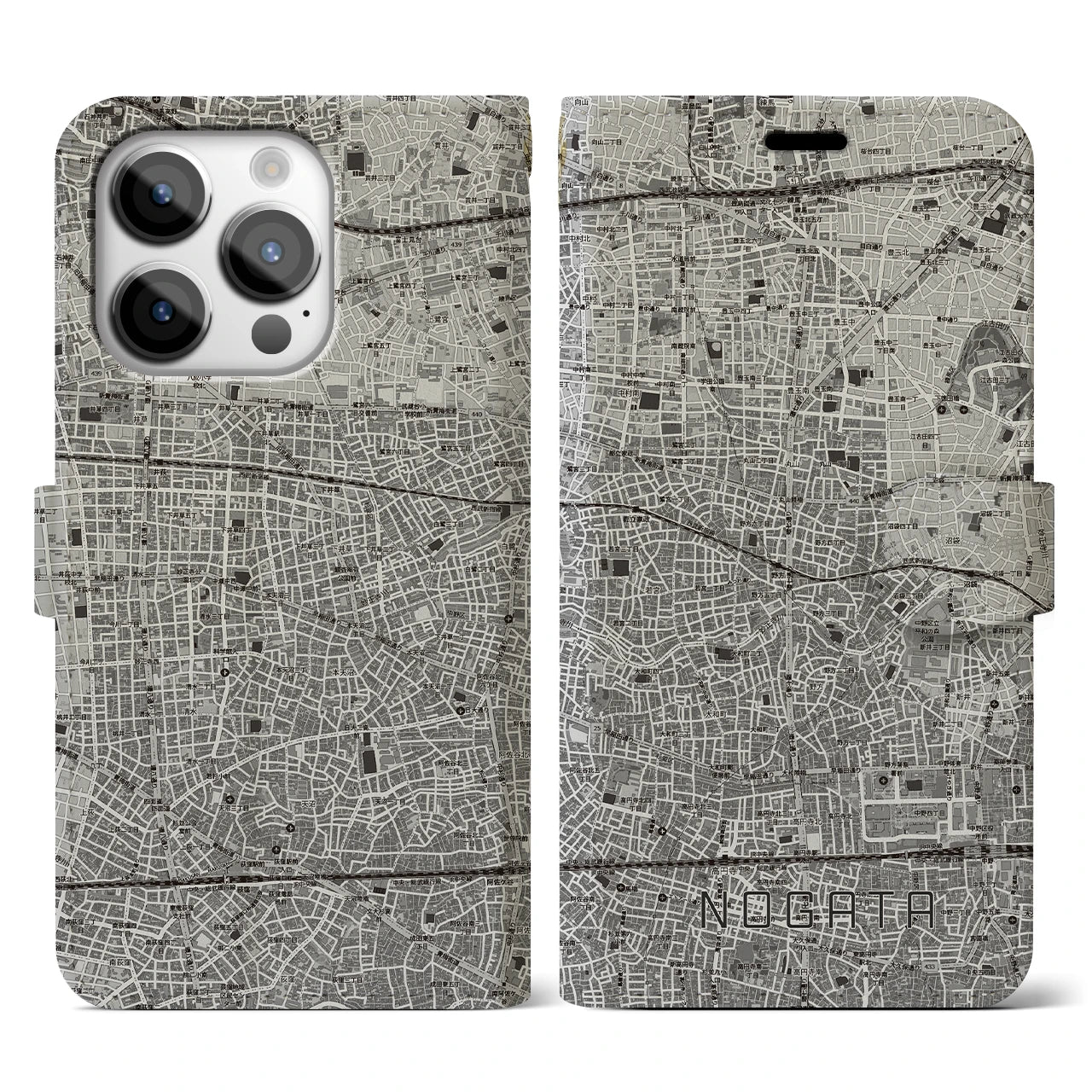 【野方(東京都)】地図柄iPhoneケース(手帳タイプ)