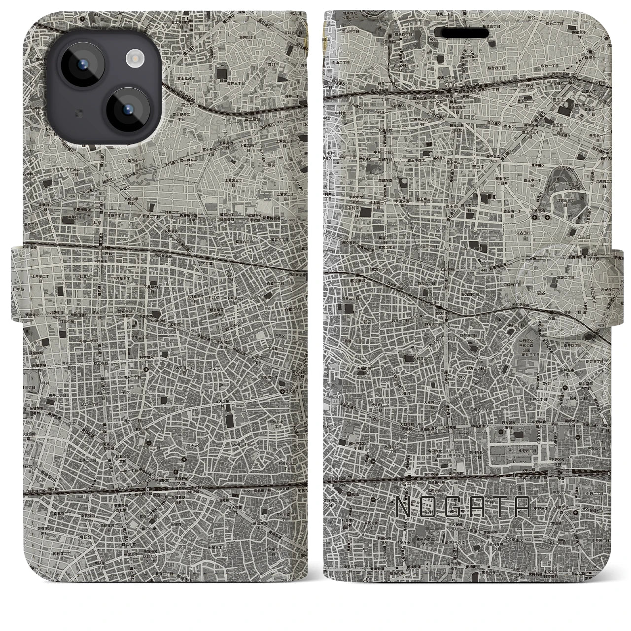 【野方(東京都)】地図柄iPhoneケース(手帳タイプ)