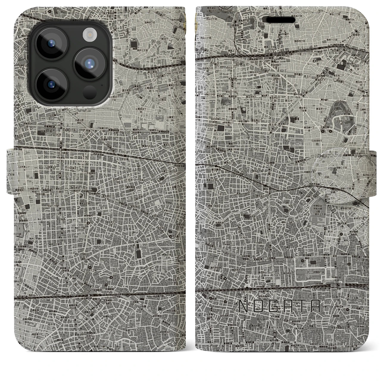 【野方(東京都)】地図柄iPhoneケース(手帳タイプ)