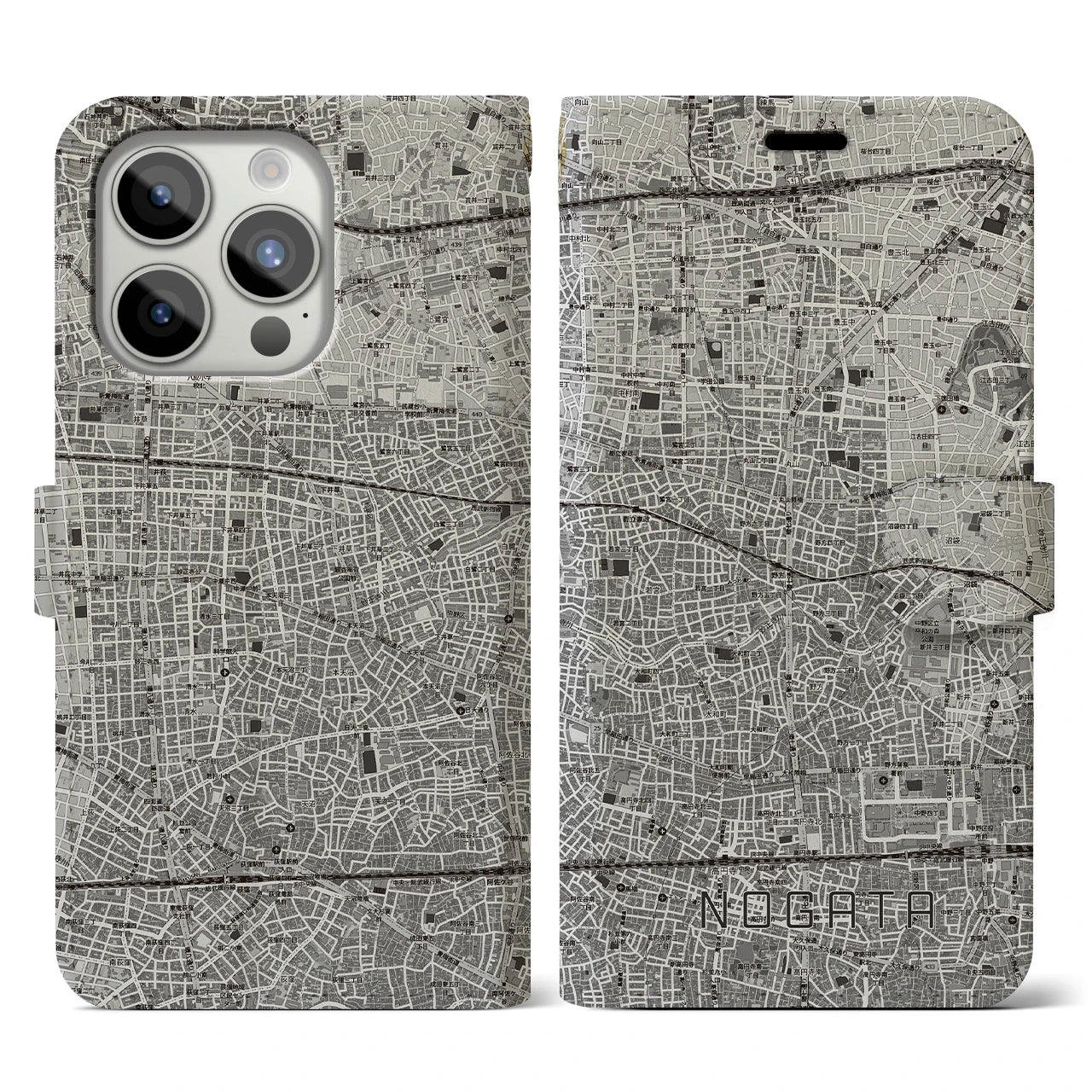 【野方(東京都)】地図柄iPhoneケース(手帳タイプ)