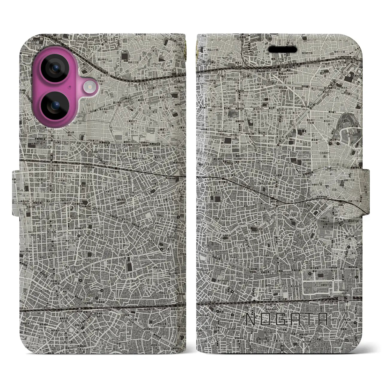 【野方(東京都)】地図柄iPhoneケース(手帳タイプ)