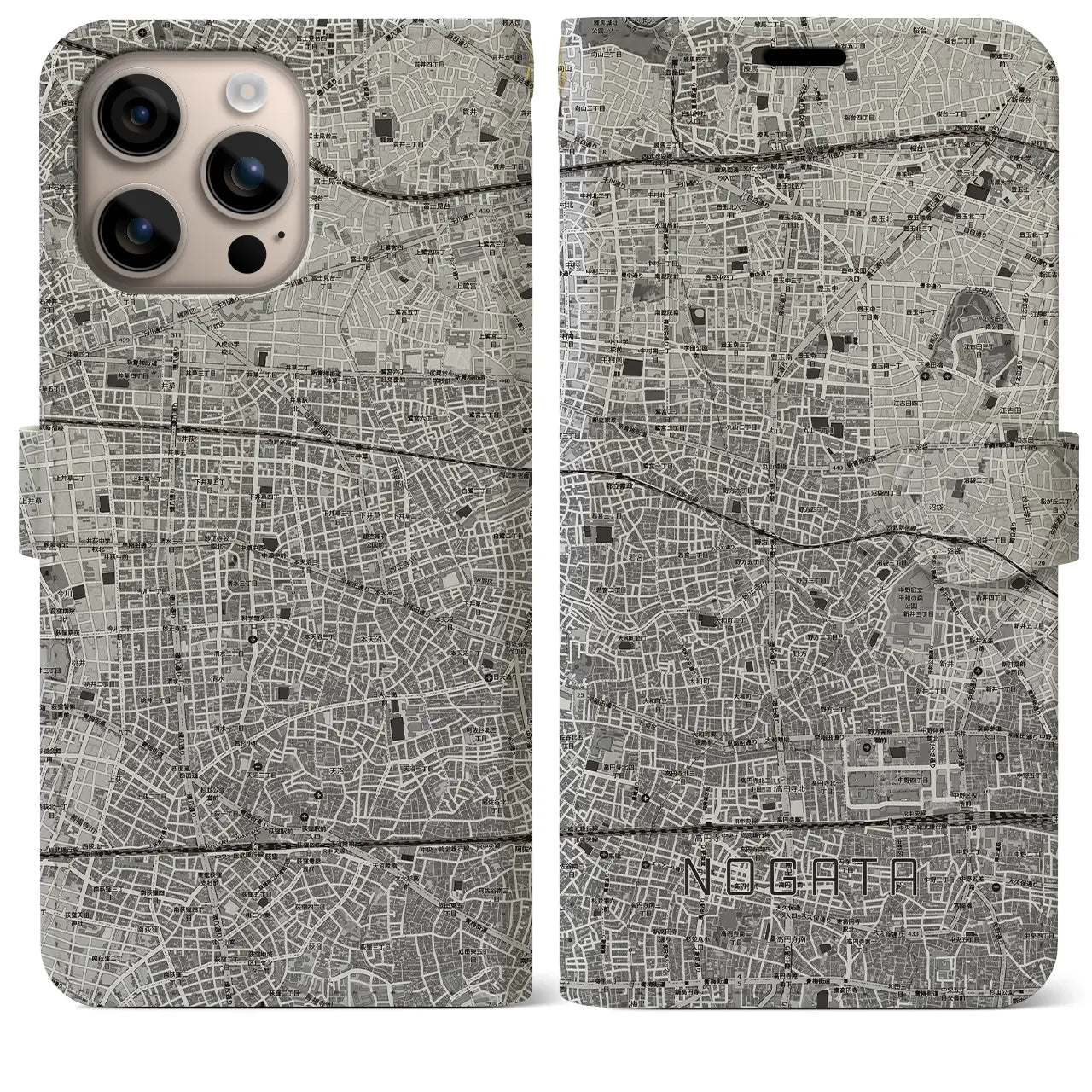 【野方(東京都)】地図柄iPhoneケース(手帳タイプ)
