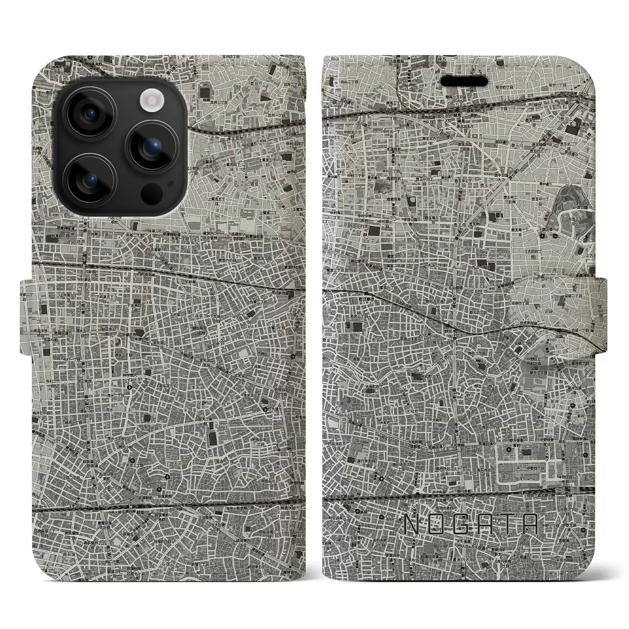 【野方(東京都)】地図柄iPhoneケース(手帳タイプ)