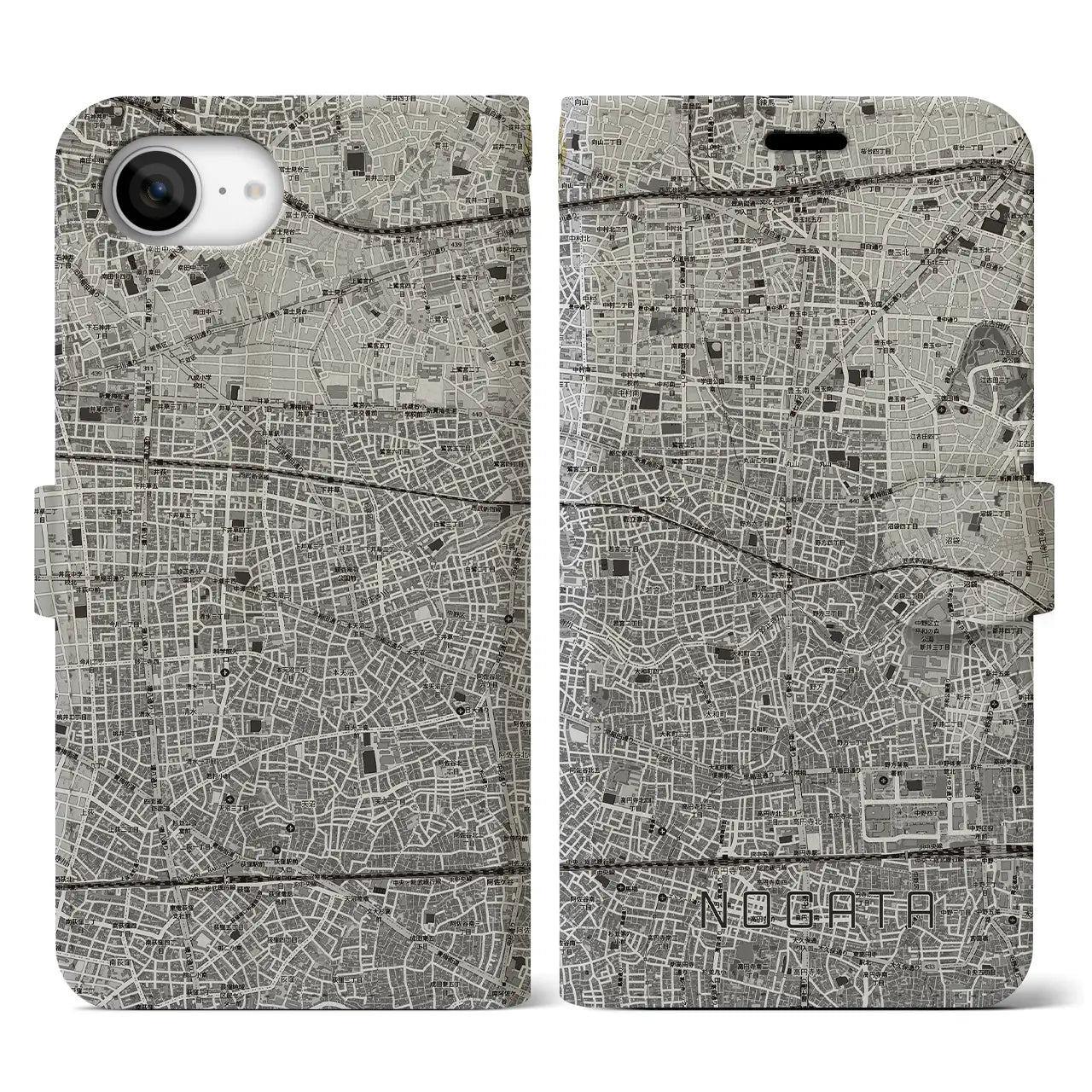 【野方(東京都)】地図柄iPhoneケース(手帳タイプ)