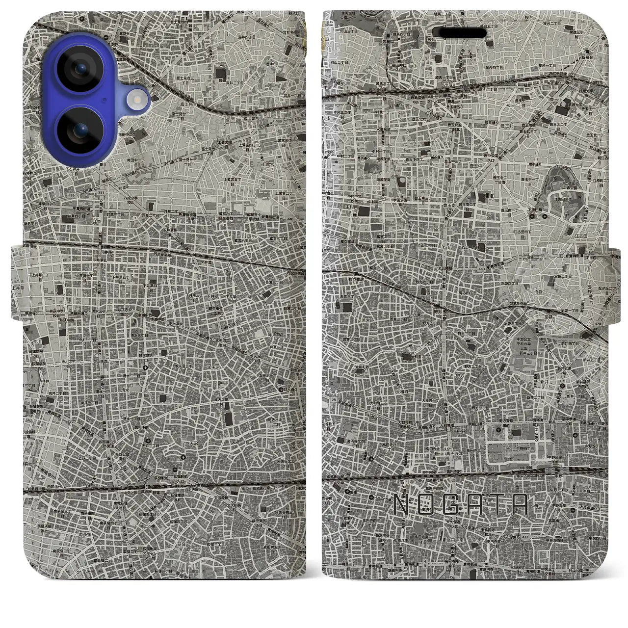 【野方(東京都)】地図柄iPhoneケース(手帳タイプ)