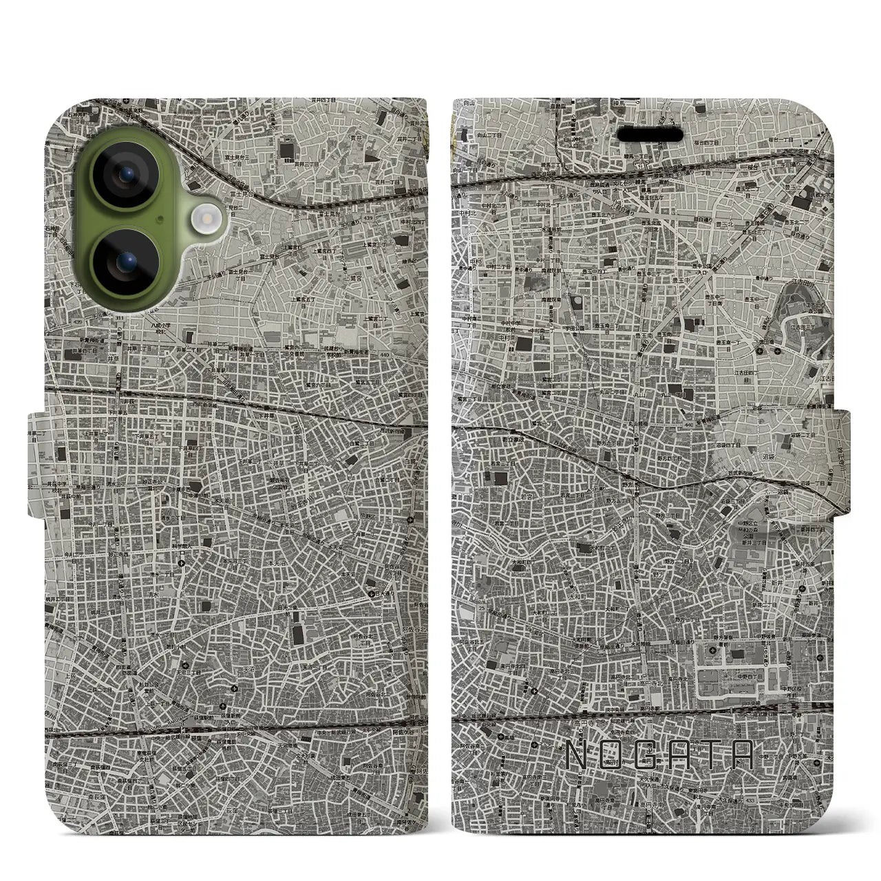 【野方(東京都)】地図柄iPhoneケース(手帳タイプ)