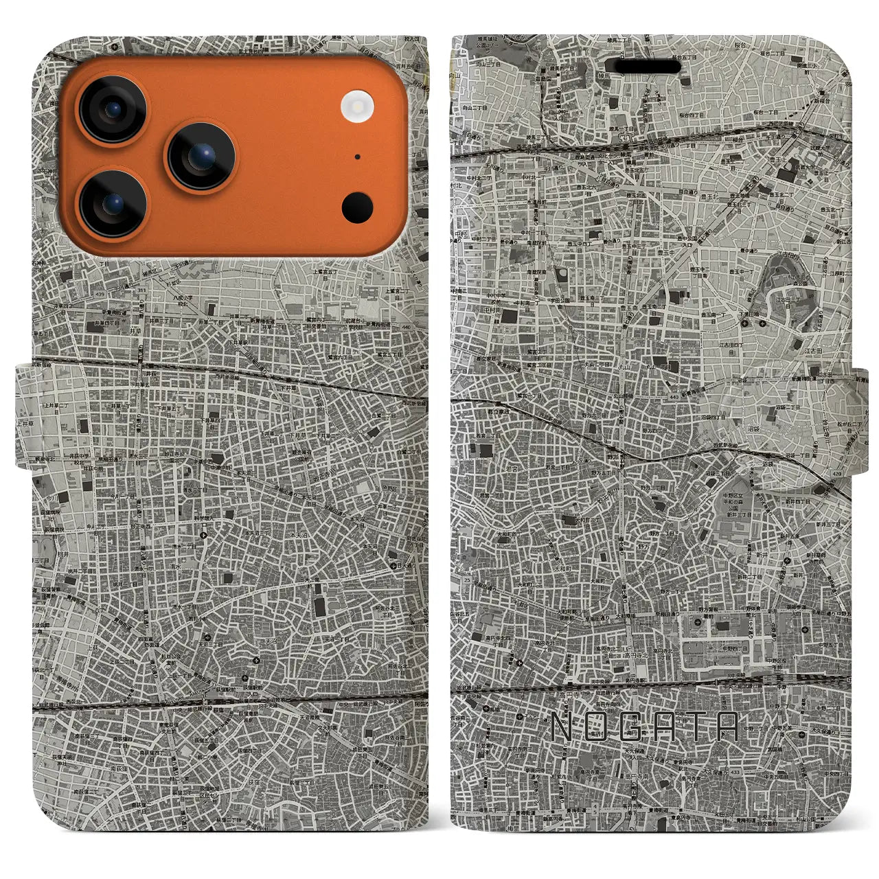 【野方(東京都)】地図柄iPhoneケース(手帳タイプ)