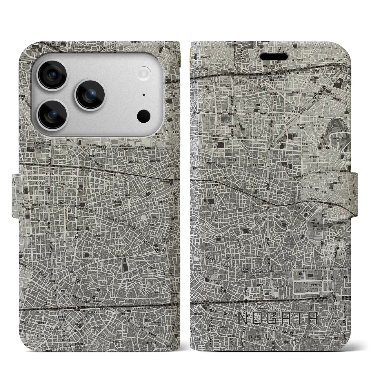 【野方(東京都)】地図柄iPhoneケース(手帳タイプ)