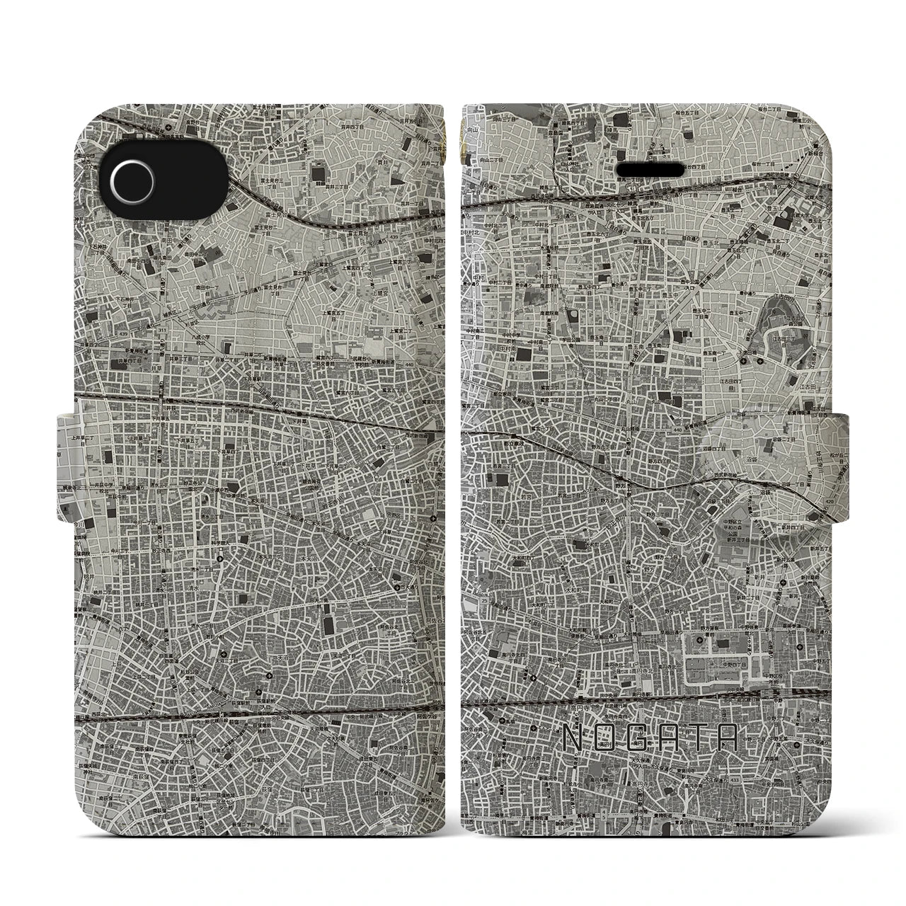 【野方(東京都)】地図柄iPhoneケース(手帳タイプ)