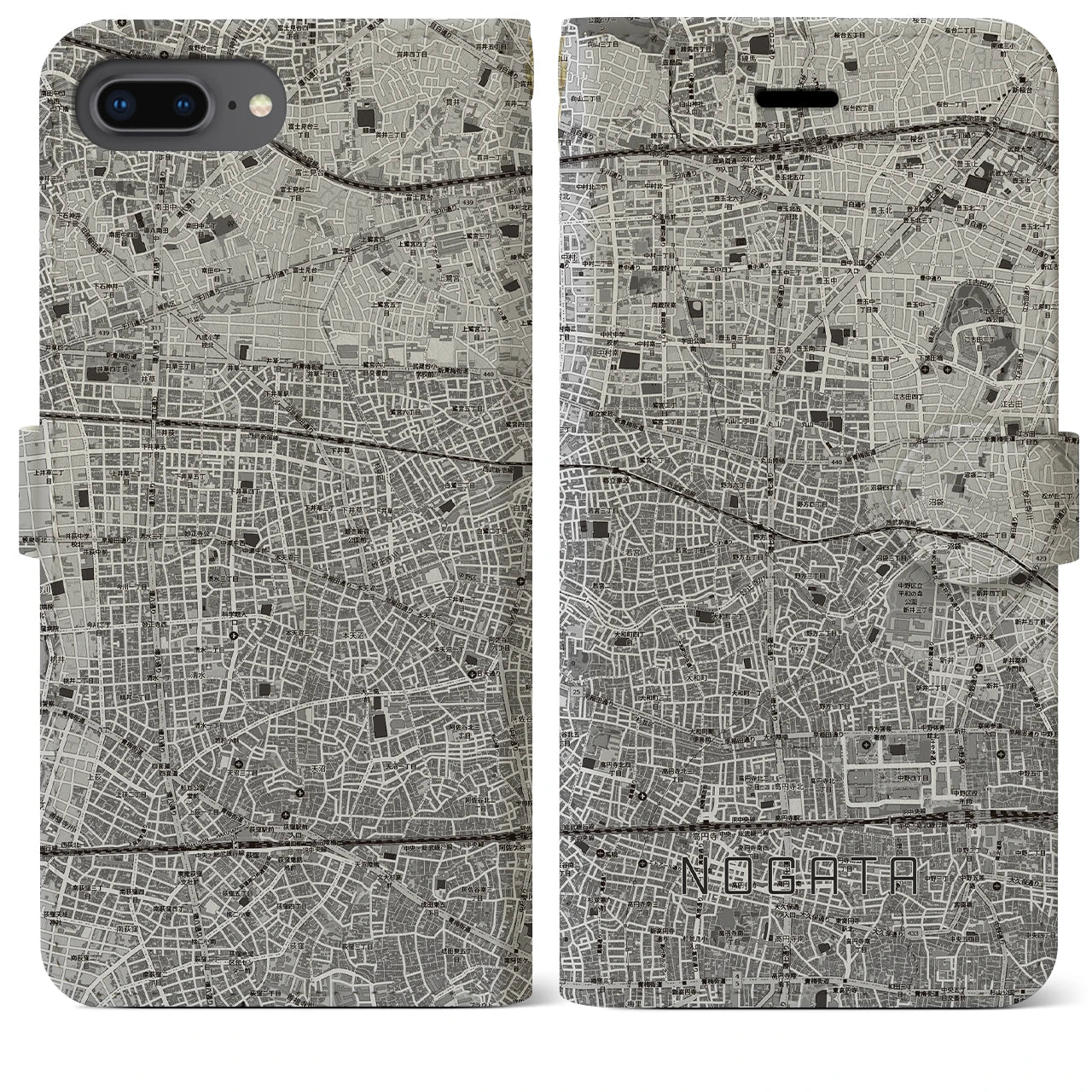 【野方(東京都)】地図柄iPhoneケース(手帳タイプ)