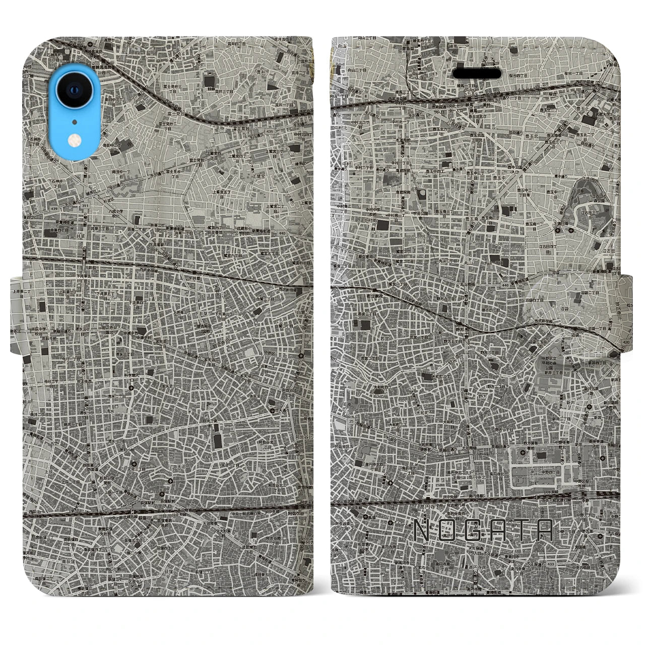 【野方(東京都)】地図柄iPhoneケース(手帳タイプ)