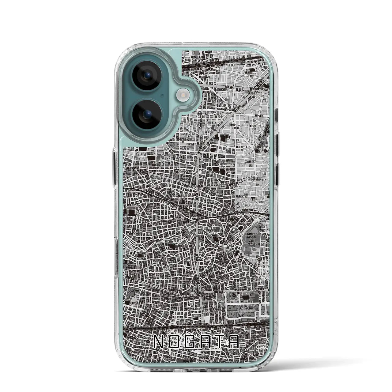 【野方(東京都)】地図柄iPhoneケース(MagSafeタイプ)モノトーン・iPhone 16 Pro 用