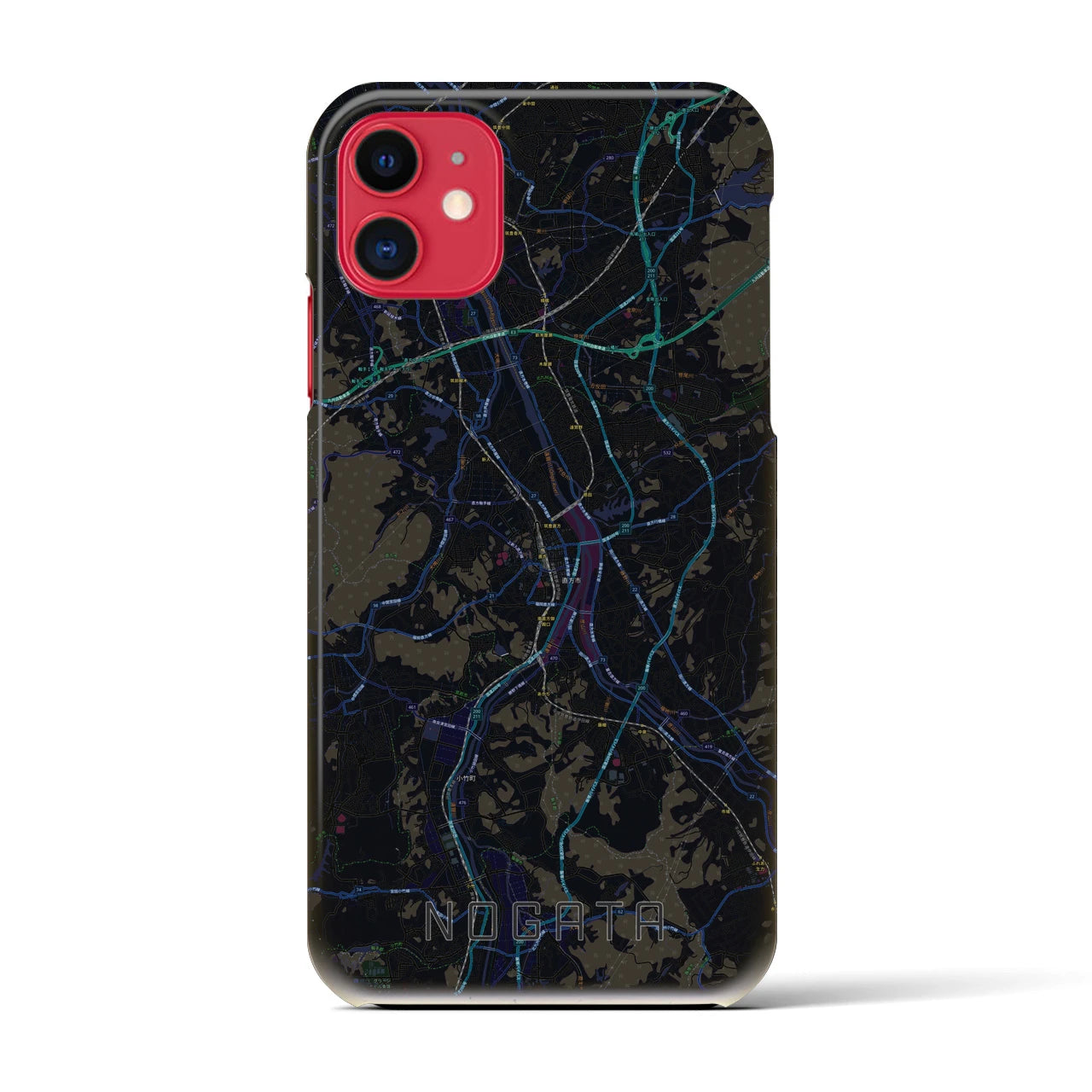 【直方(福岡県)】地図柄iPhoneケース(バックカバータイプ)