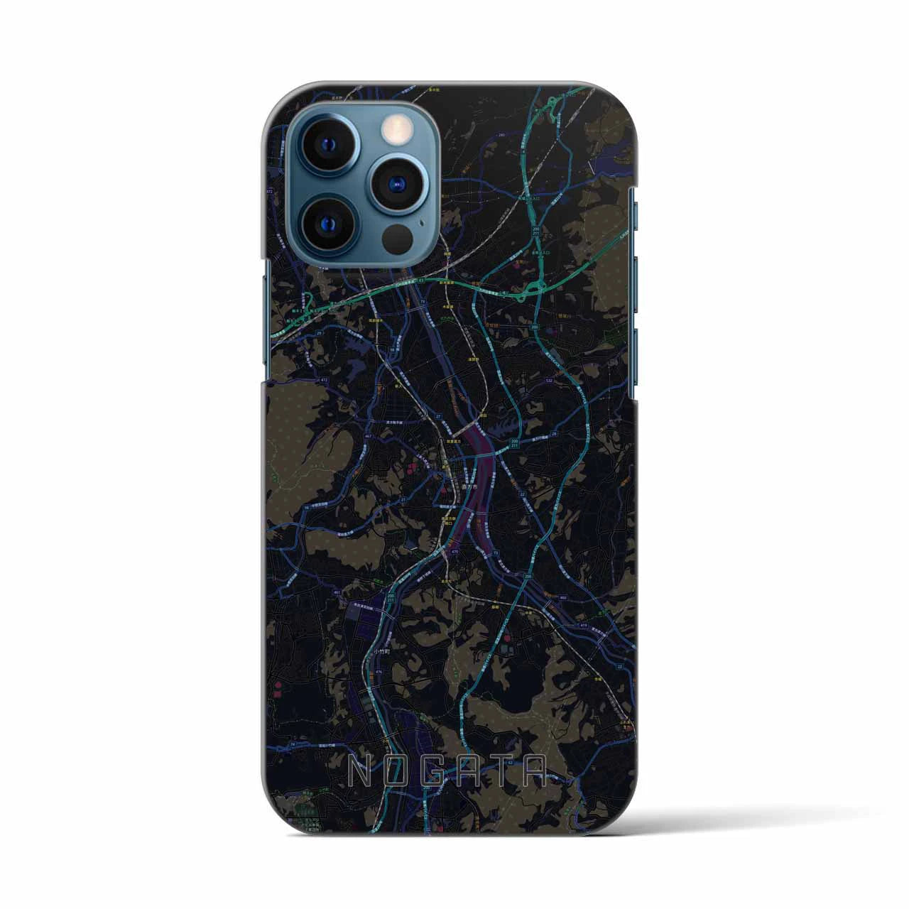 【直方(福岡県)】地図柄iPhoneケース(バックカバータイプ)