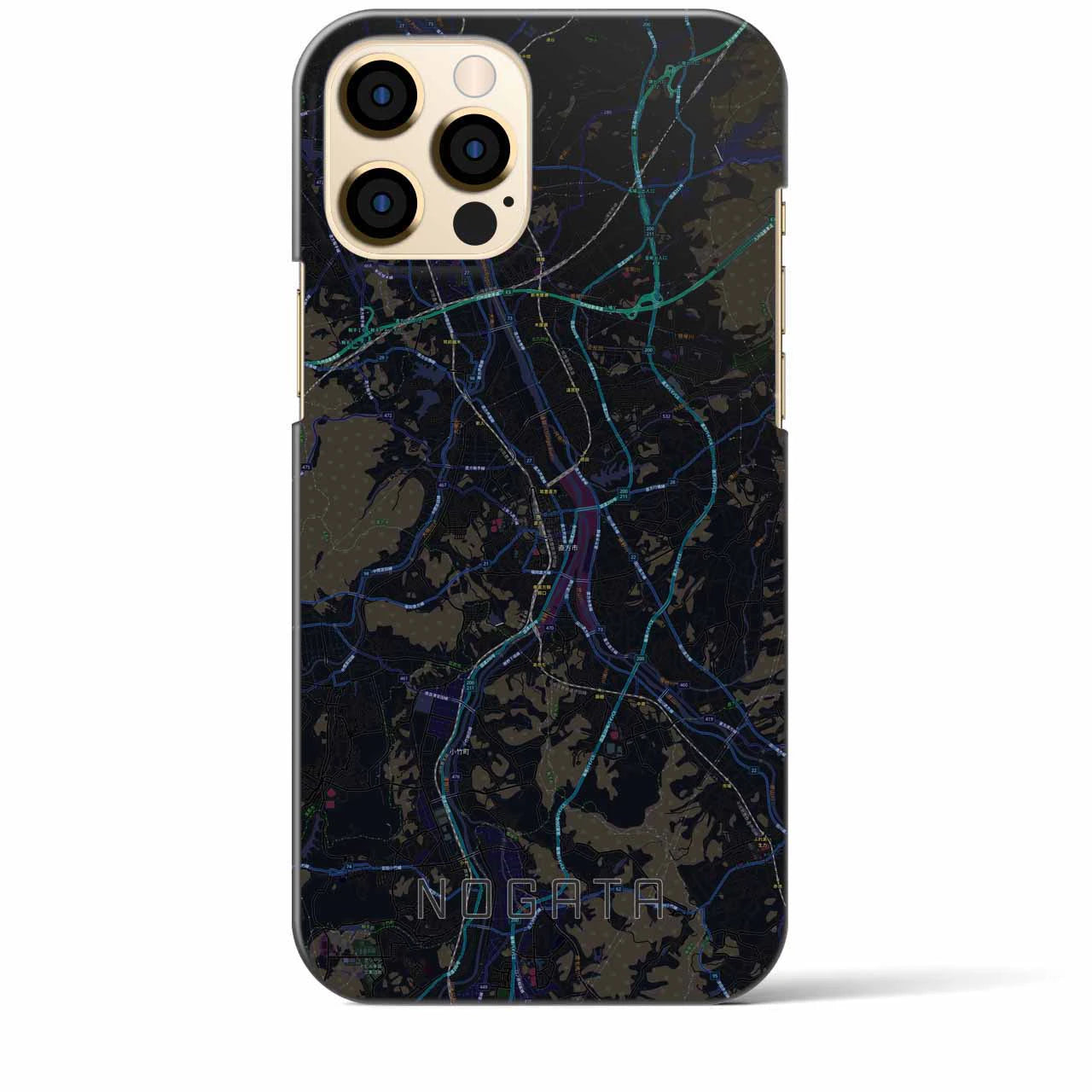 【直方(福岡県)】地図柄iPhoneケース(バックカバータイプ)