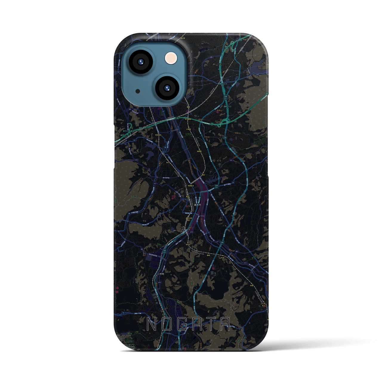 【直方(福岡県)】地図柄iPhoneケース(バックカバータイプ)