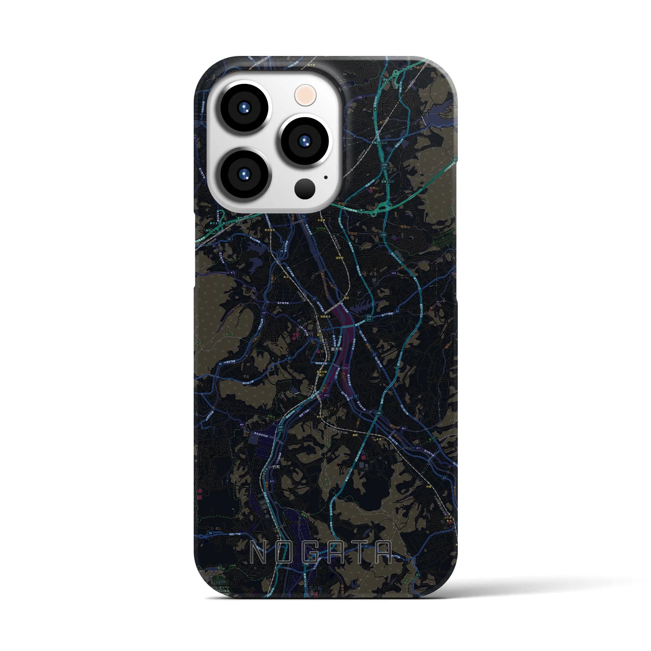【直方(福岡県)】地図柄iPhoneケース(バックカバータイプ)