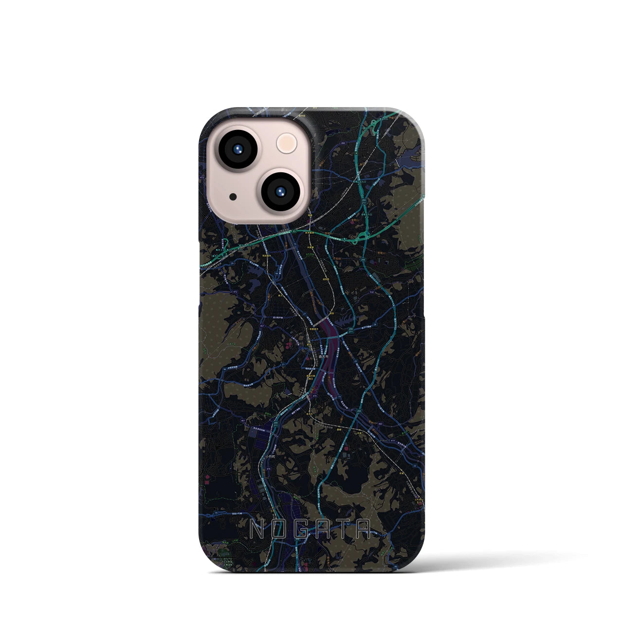 【直方(福岡県)】地図柄iPhoneケース(バックカバータイプ)