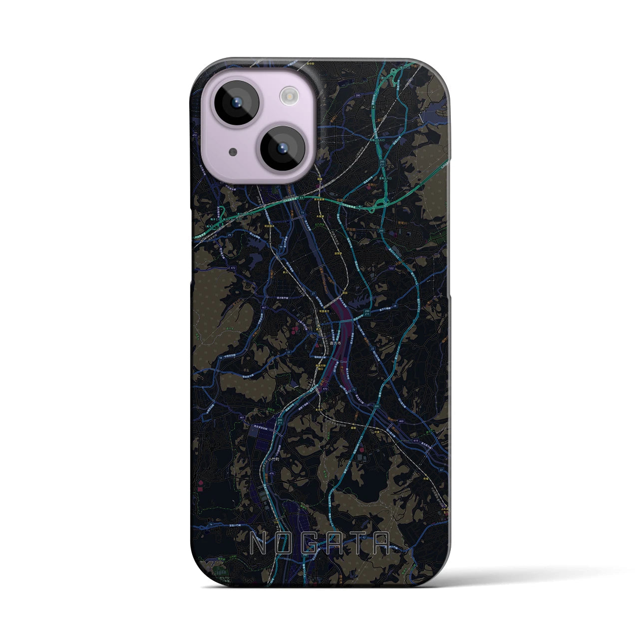 【直方(福岡県)】地図柄iPhoneケース(バックカバータイプ)