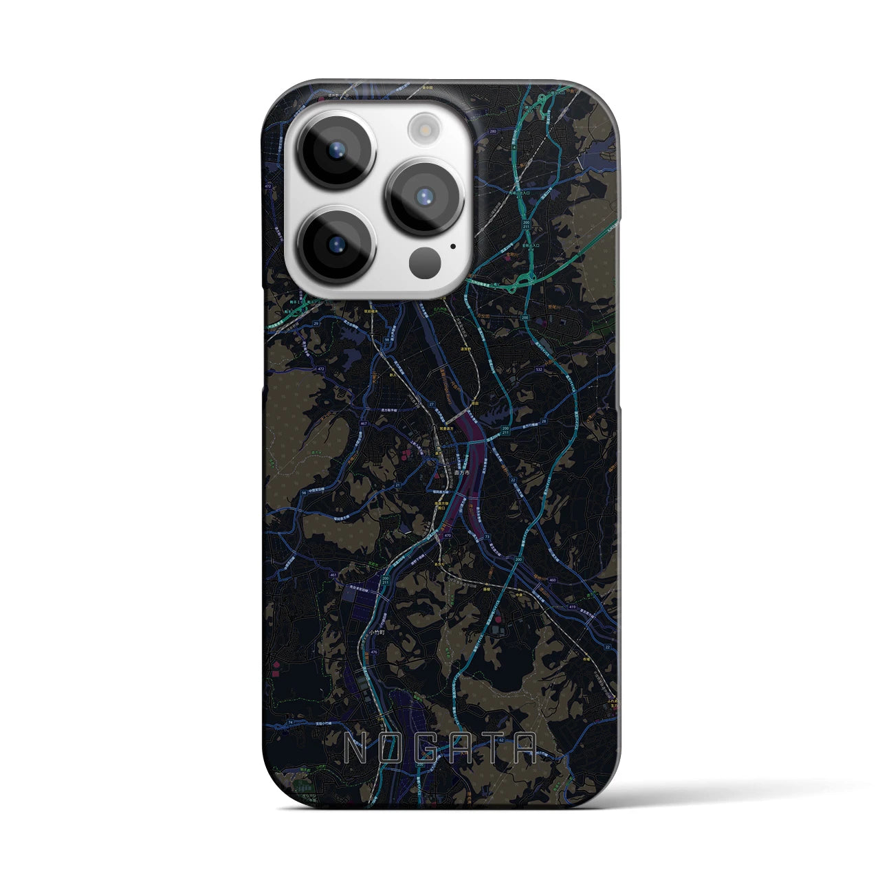【直方(福岡県)】地図柄iPhoneケース(バックカバータイプ)