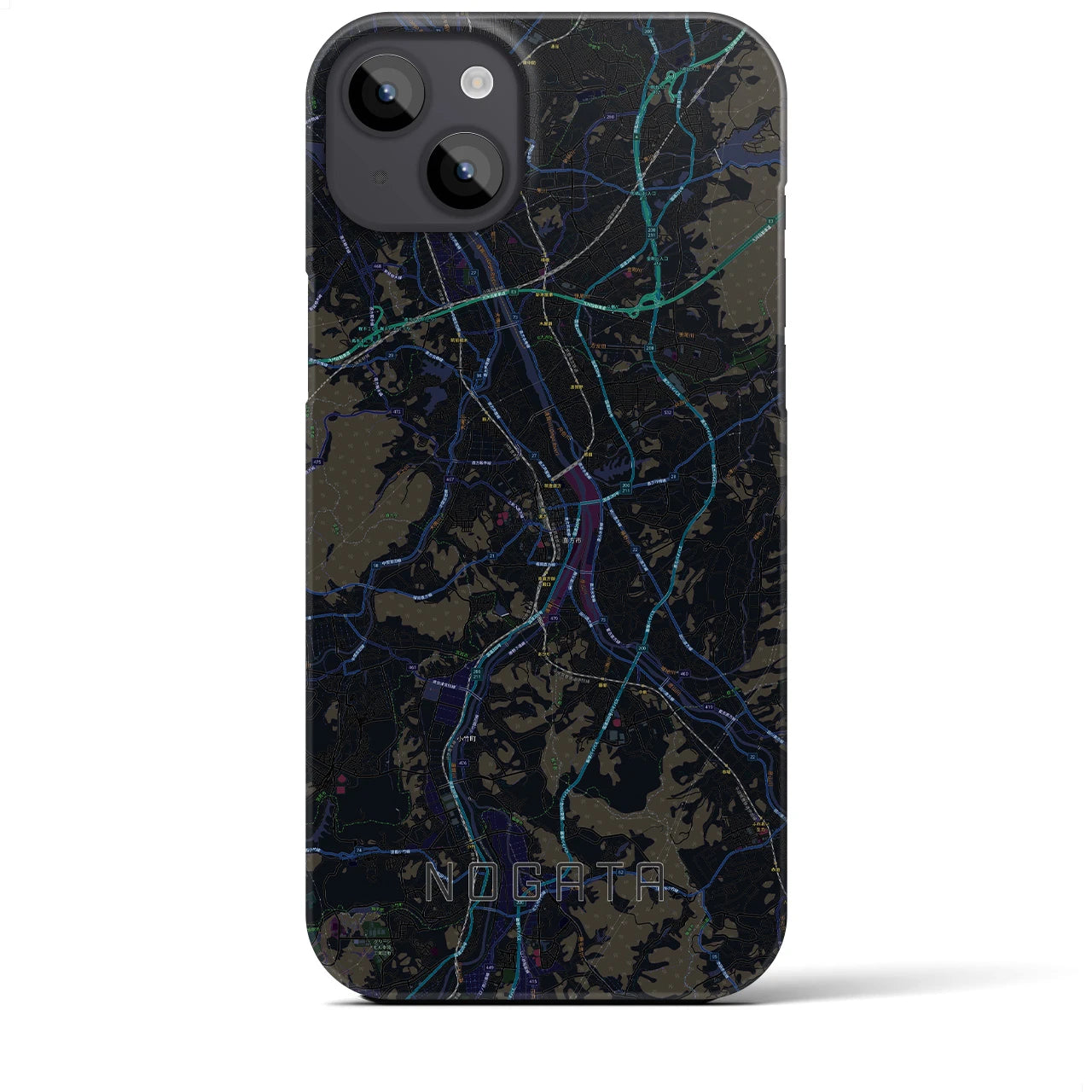 【直方(福岡県)】地図柄iPhoneケース(バックカバータイプ)