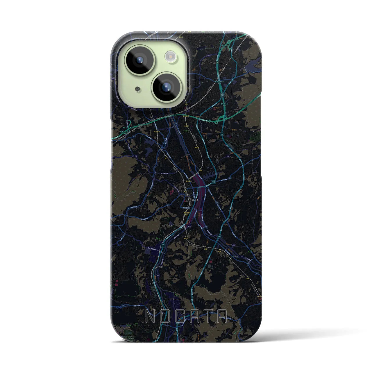 【直方(福岡県)】地図柄iPhoneケース(バックカバータイプ)