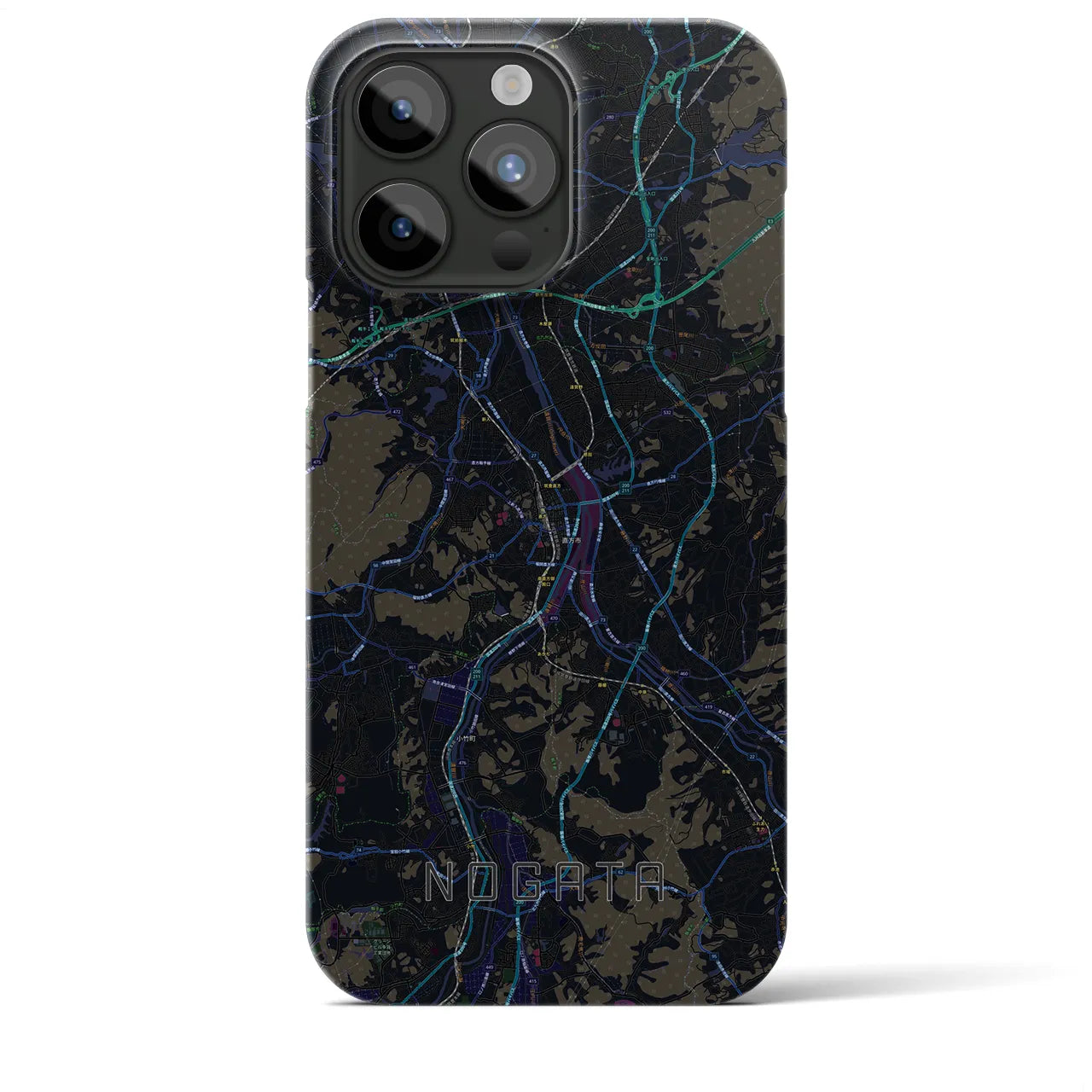 【直方(福岡県)】地図柄iPhoneケース(バックカバータイプ)