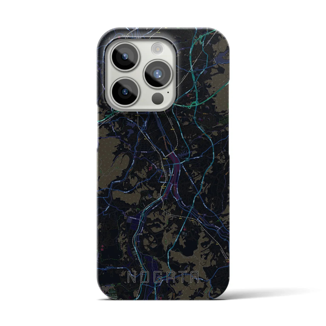 【直方(福岡県)】地図柄iPhoneケース(バックカバータイプ)