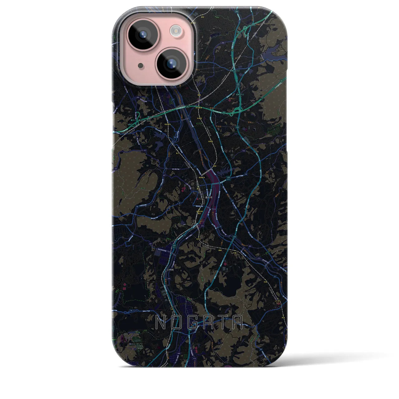 【直方(福岡県)】地図柄iPhoneケース(バックカバータイプ)