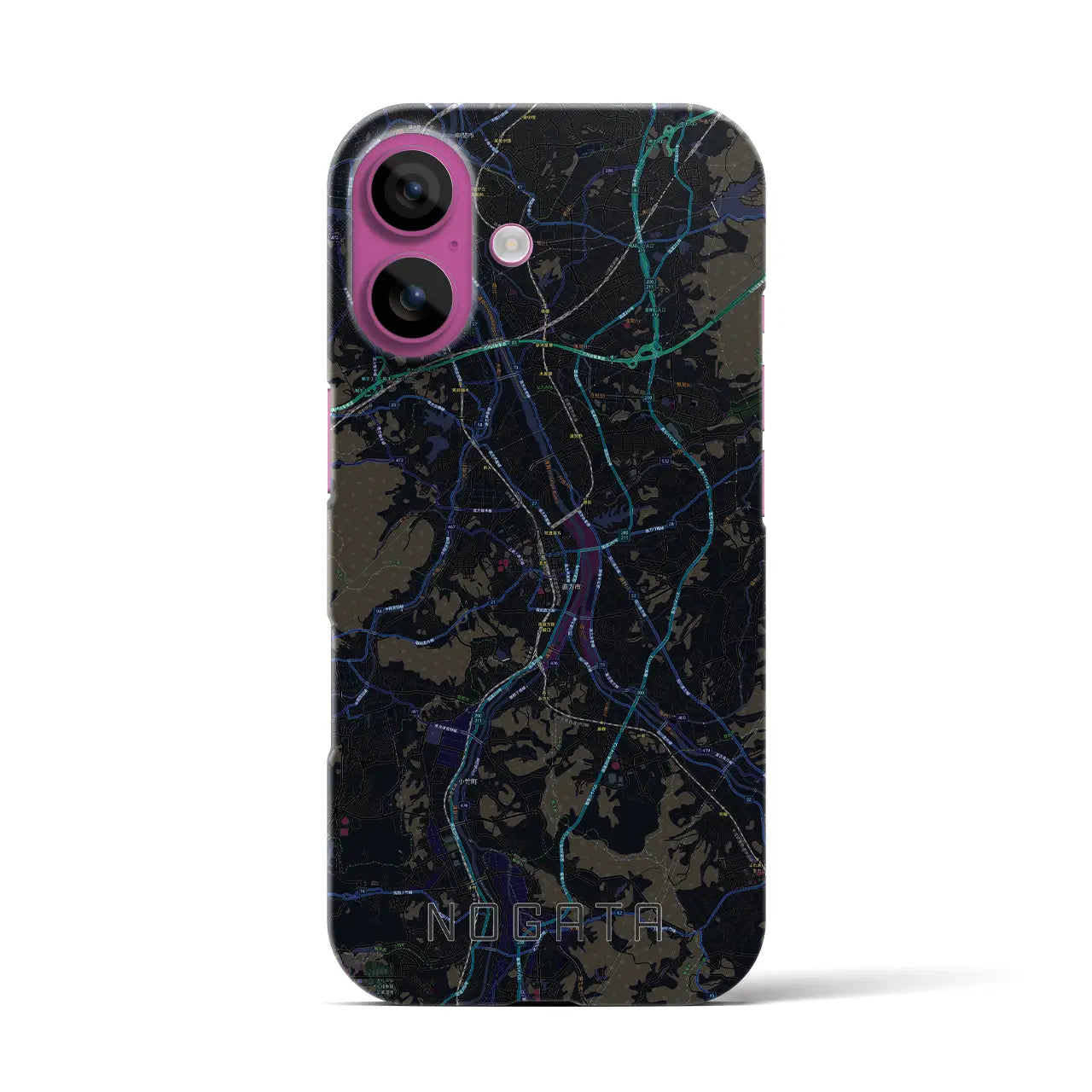 【直方(福岡県)】地図柄iPhoneケース(バックカバータイプ)