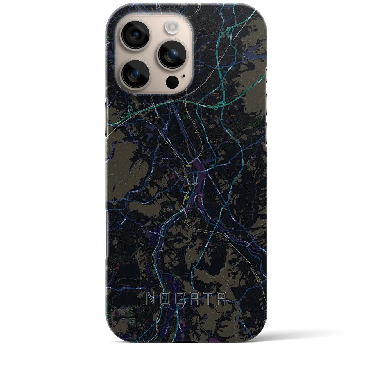 【直方(福岡県)】地図柄iPhoneケース(バックカバータイプ)