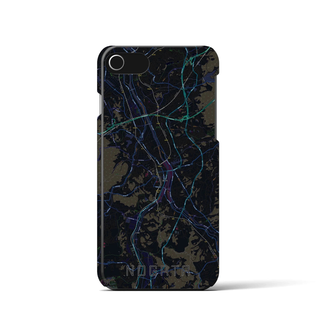 【直方(福岡県)】地図柄iPhoneケース(バックカバータイプ)