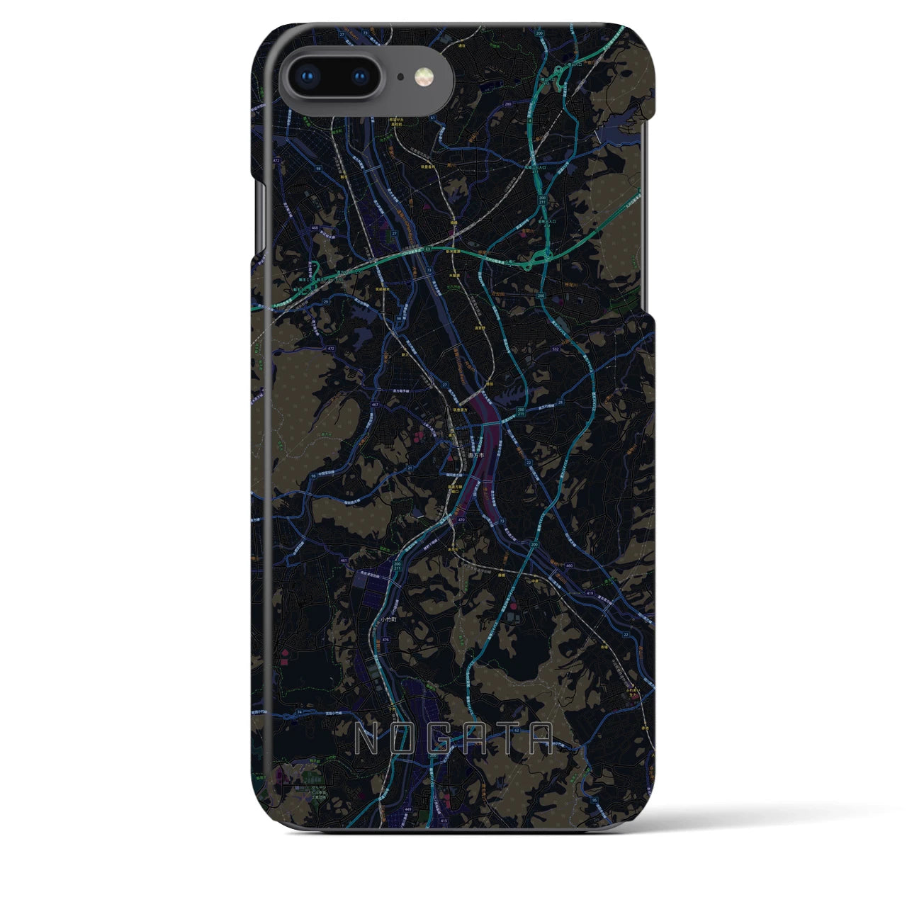 【直方(福岡県)】地図柄iPhoneケース(バックカバータイプ)