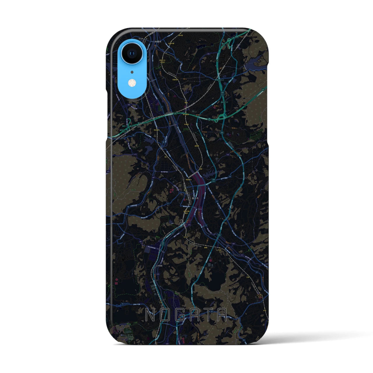 【直方(福岡県)】地図柄iPhoneケース(バックカバータイプ)