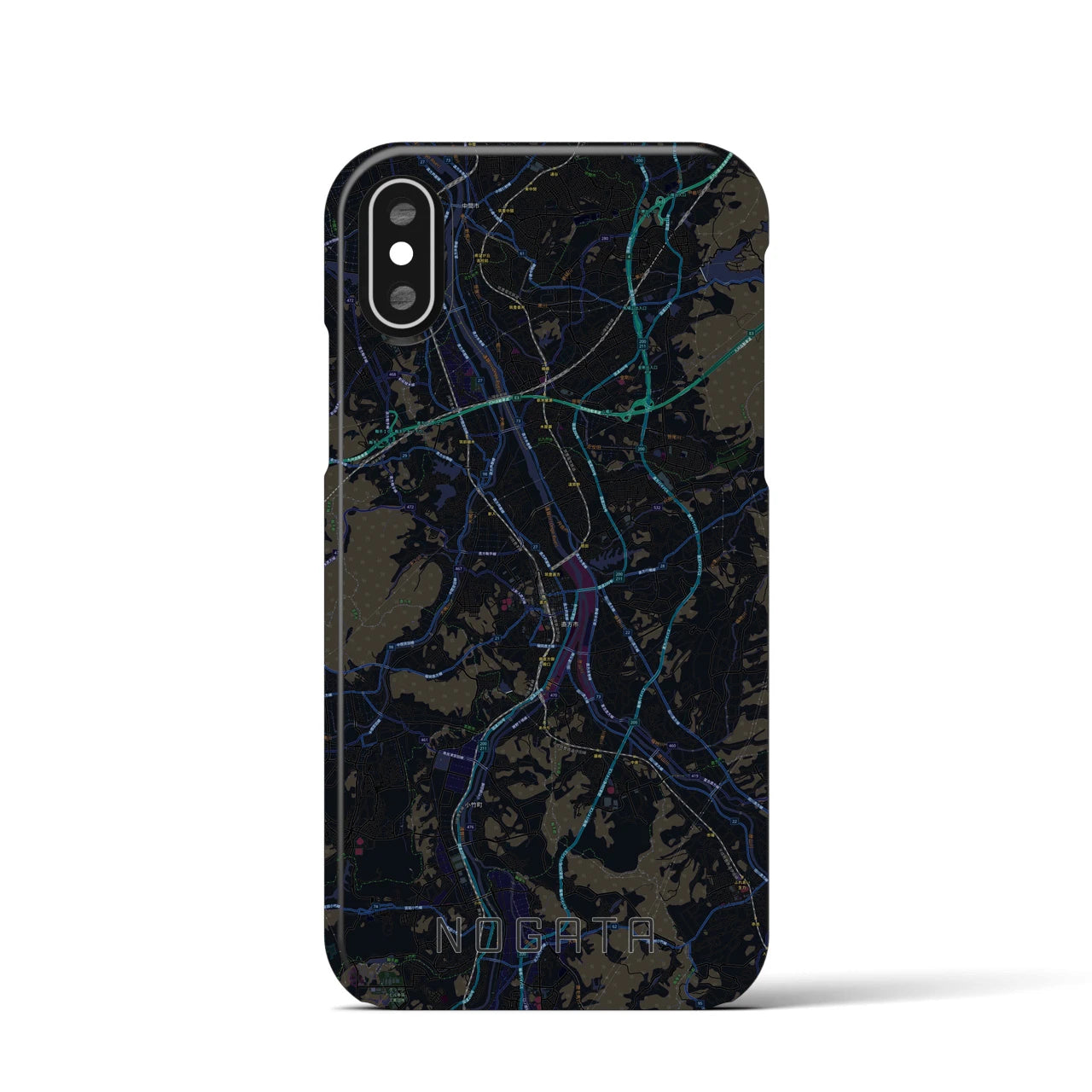 【直方(福岡県)】地図柄iPhoneケース(バックカバータイプ)
