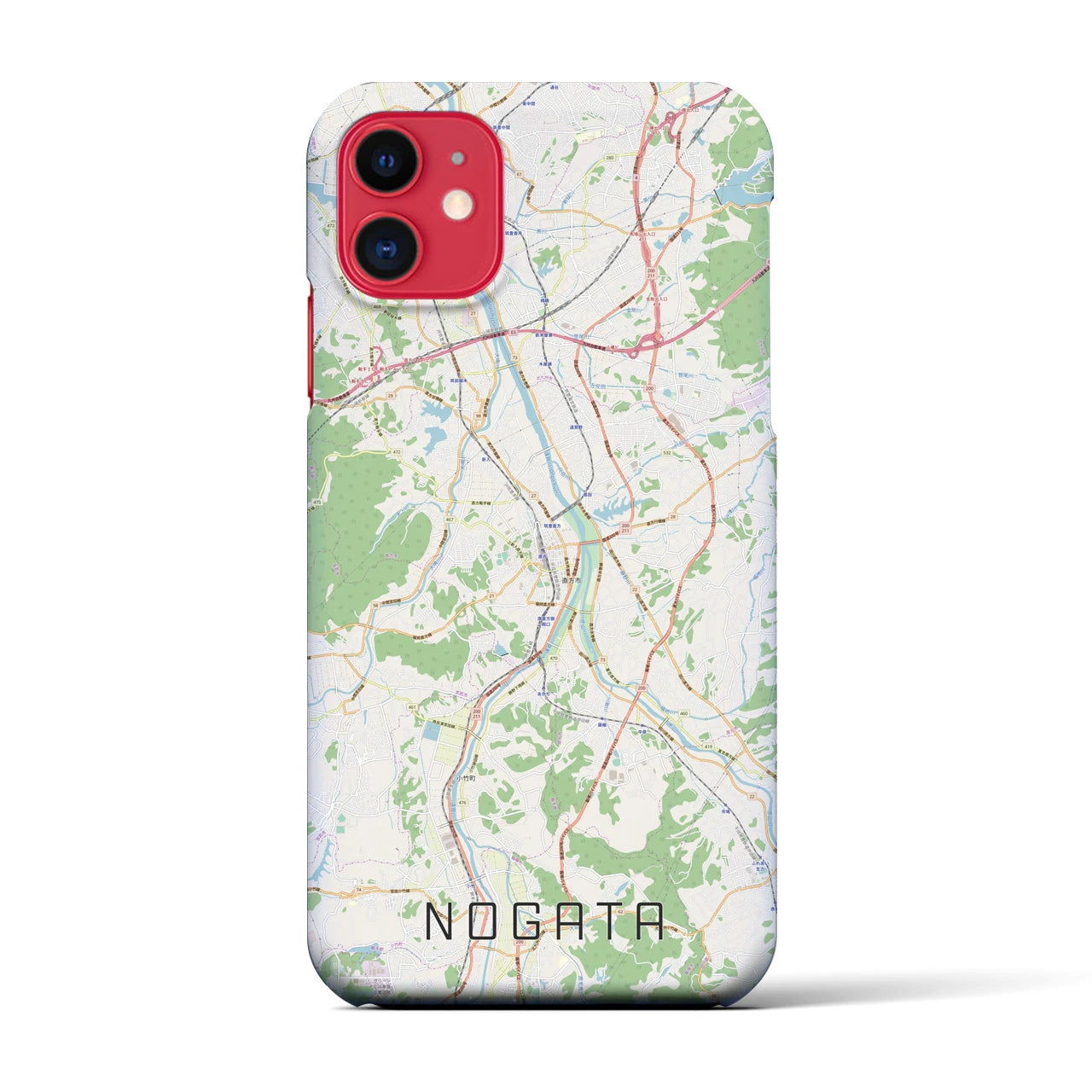 【直方(福岡県)】地図柄iPhoneケース(バックカバータイプ)