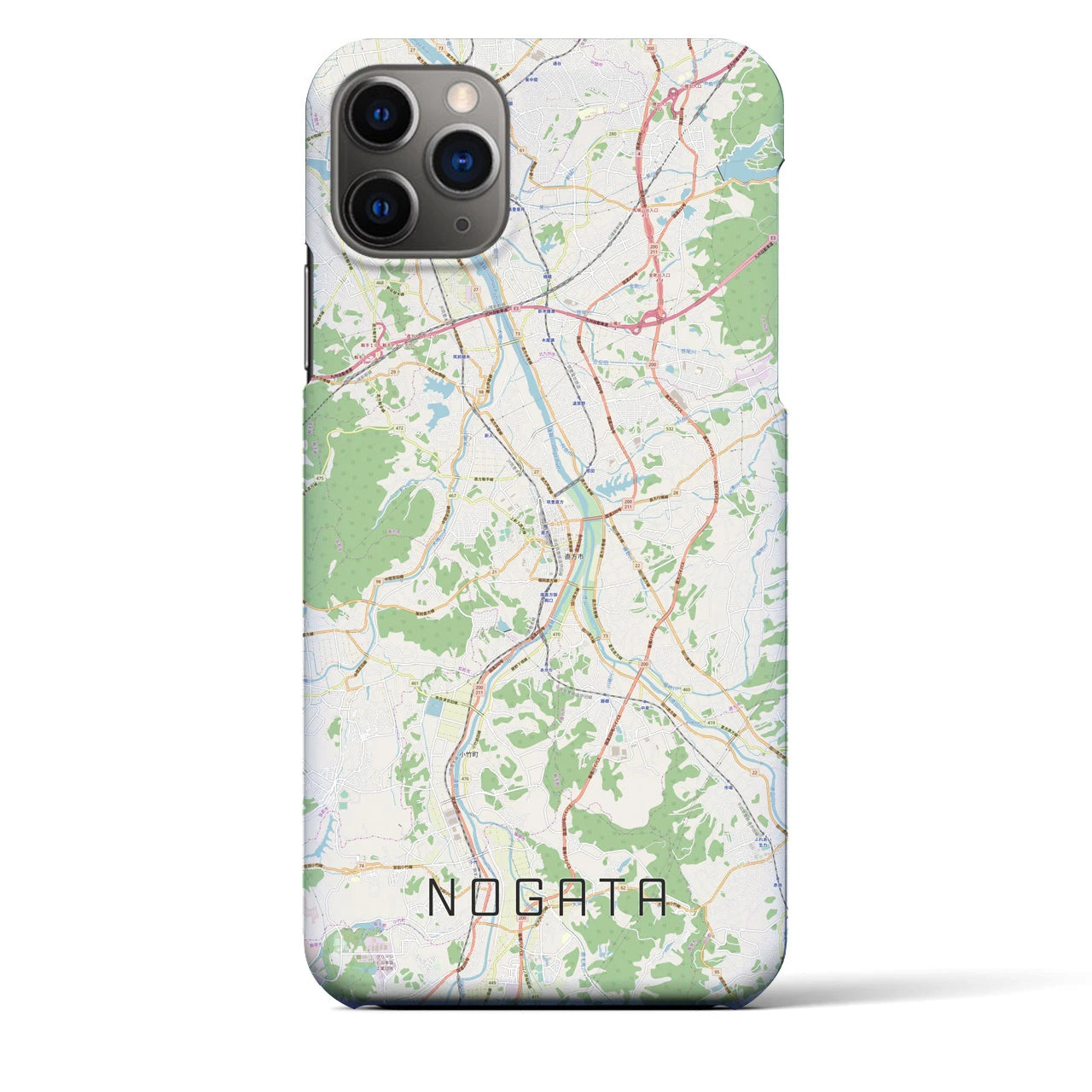 【直方(福岡県)】地図柄iPhoneケース(バックカバータイプ)