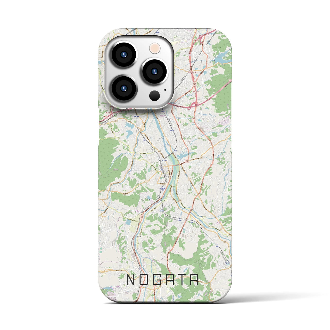 【直方(福岡県)】地図柄iPhoneケース(バックカバータイプ)