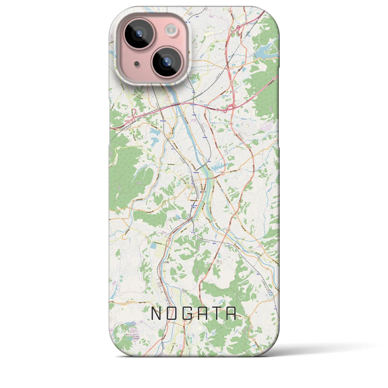 【直方(福岡県)】地図柄iPhoneケース(バックカバータイプ)