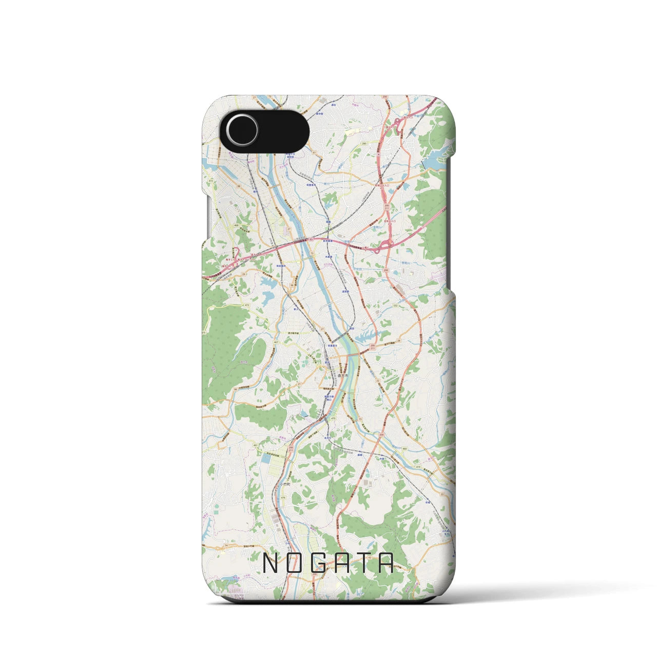 【直方(福岡県)】地図柄iPhoneケース(バックカバータイプ)