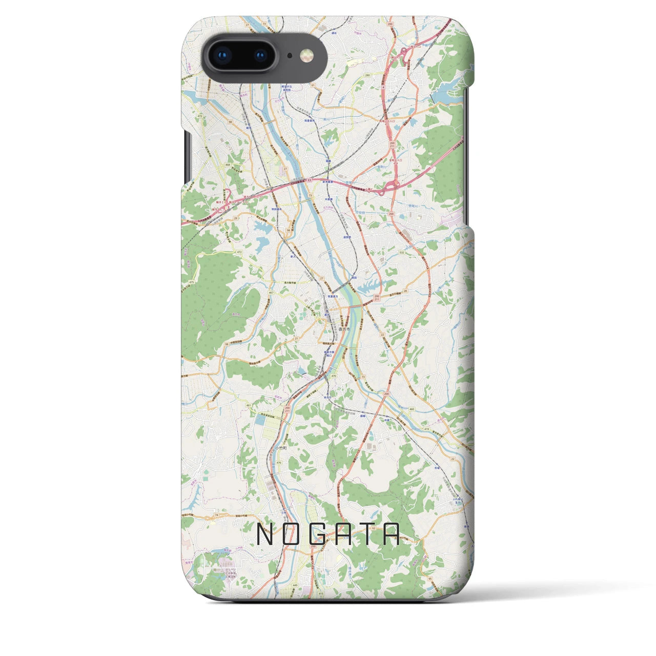 【直方(福岡県)】地図柄iPhoneケース(バックカバータイプ)