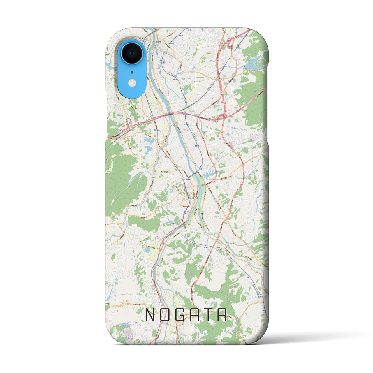 【直方(福岡県)】地図柄iPhoneケース(バックカバータイプ)