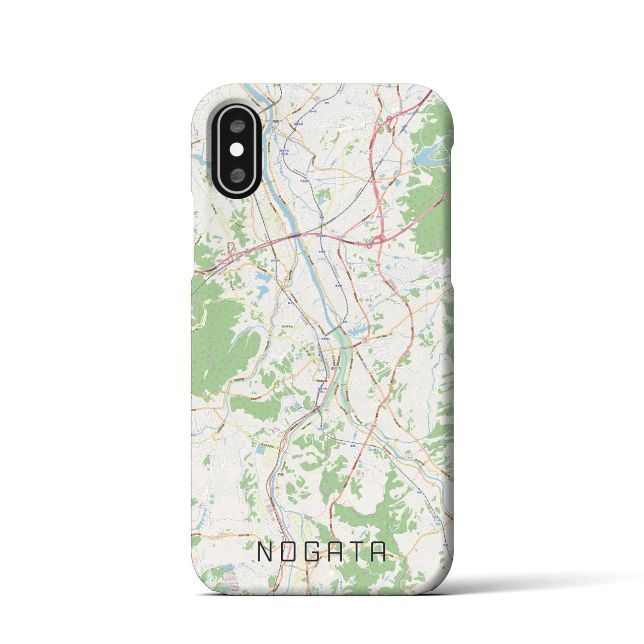 【直方(福岡県)】地図柄iPhoneケース(バックカバータイプ)