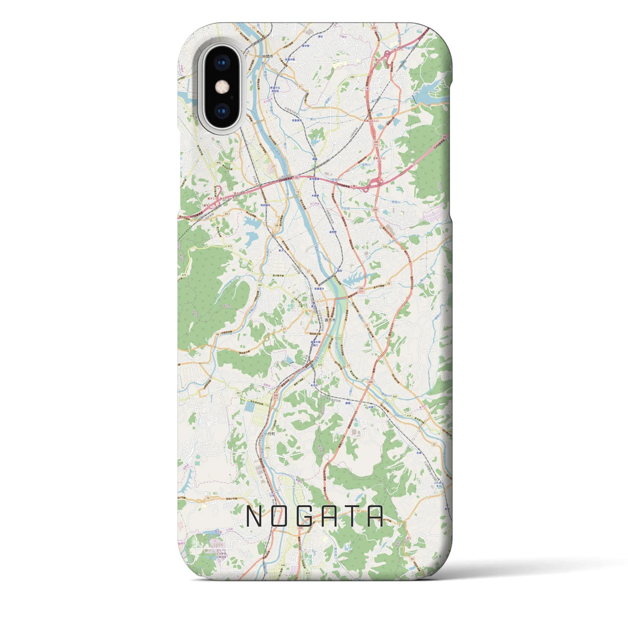 【直方(福岡県)】地図柄iPhoneケース(バックカバータイプ)