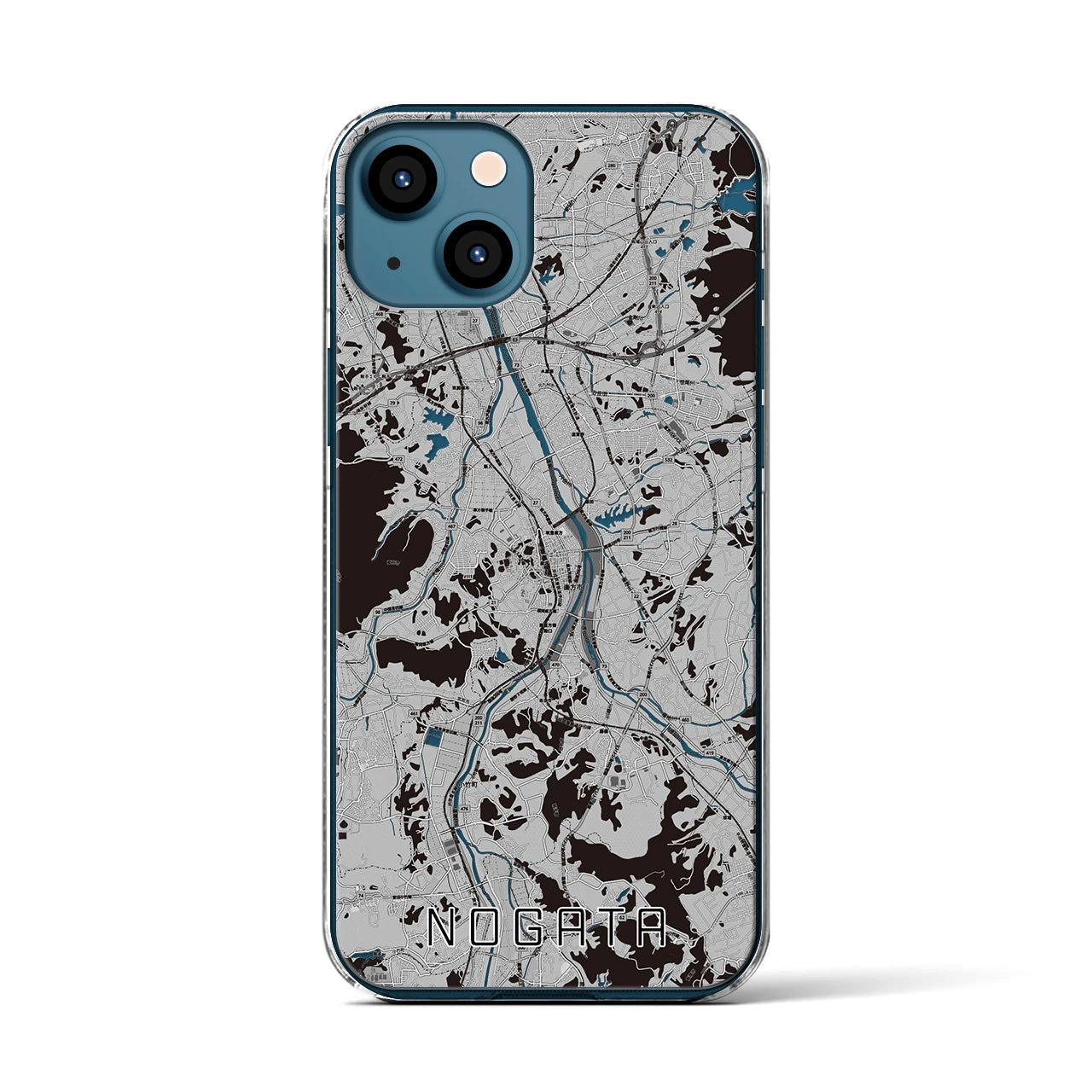 【直方(福岡県)】地図柄iPhoneケース(クリアタイプ)