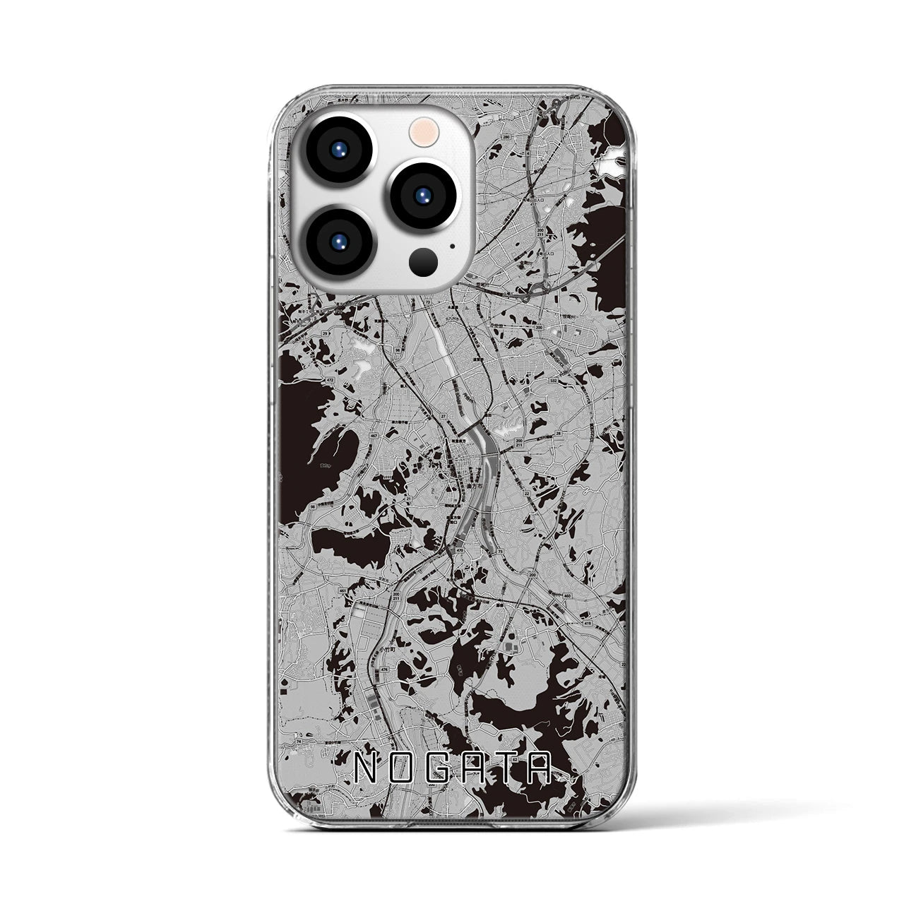 【直方(福岡県)】地図柄iPhoneケース(クリアタイプ)