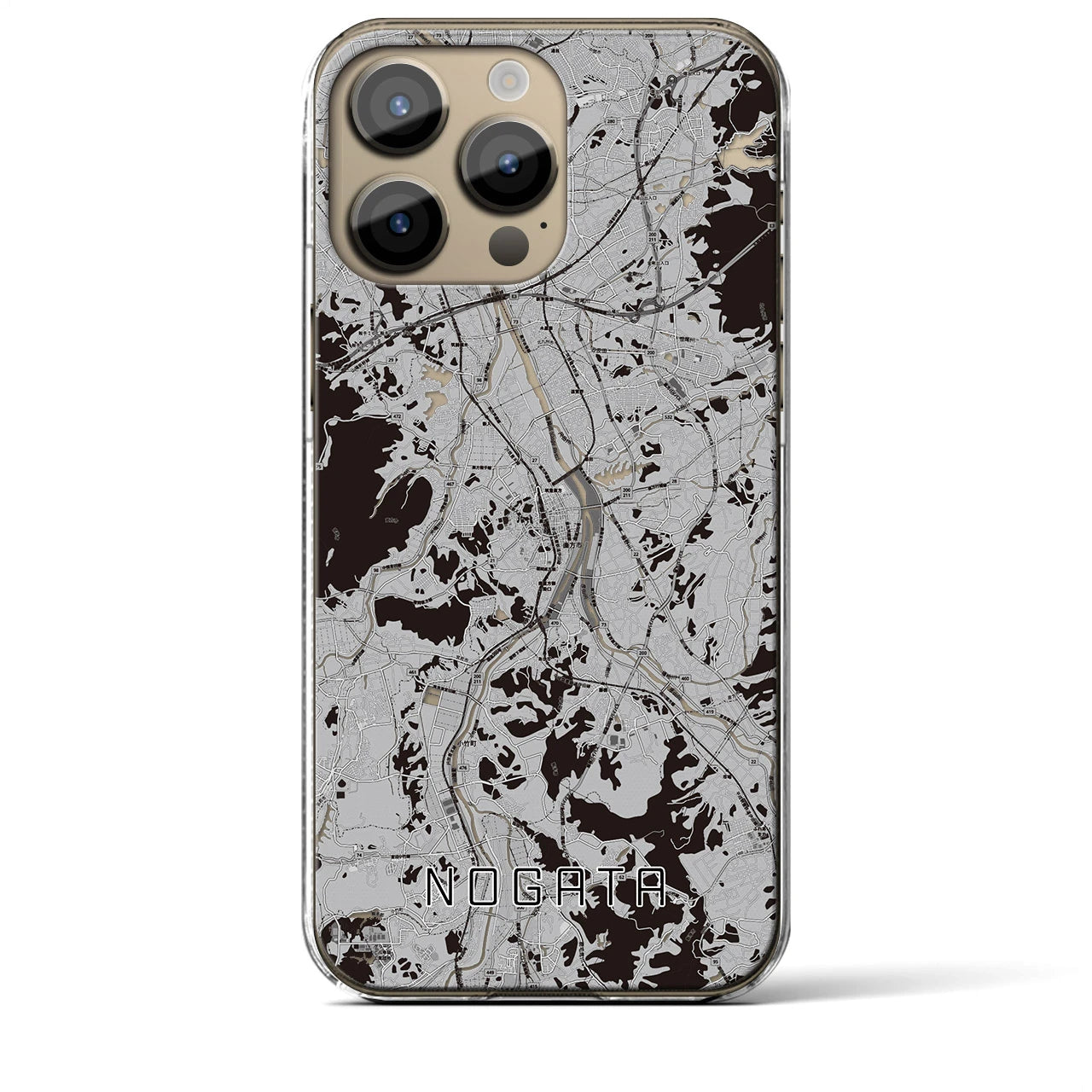 【直方(福岡県)】地図柄iPhoneケース(クリアタイプ)